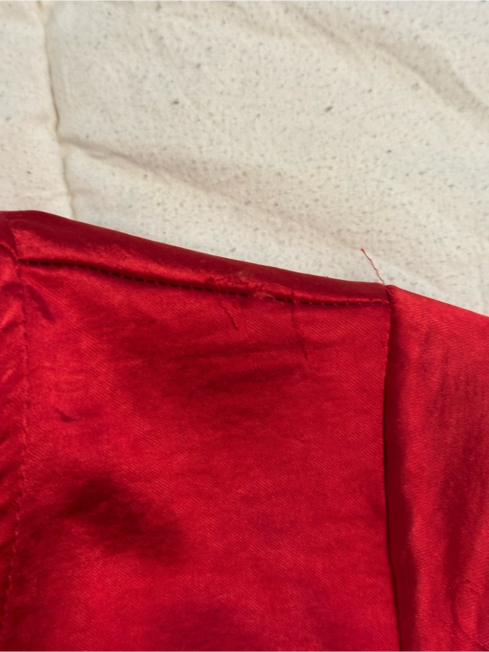 Red Satin Wrap Mini Dress - Picture 6 of 6